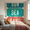 Ticket Stubs Beach Mural Wallpaper - room preview 03