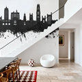 New Haven Connecticut Skyline Black & White Mural Wallpaper - room preview 03