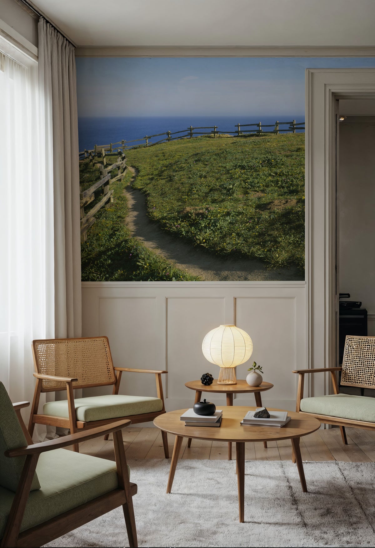 Coastal Wildflower Path Mural Wallpaper - room preview 03