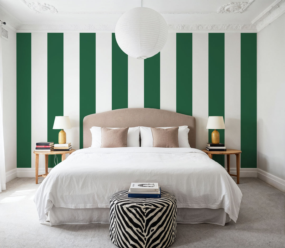 Circus Stripes, Salamander Green Mural Wallpaper - room preview 03
