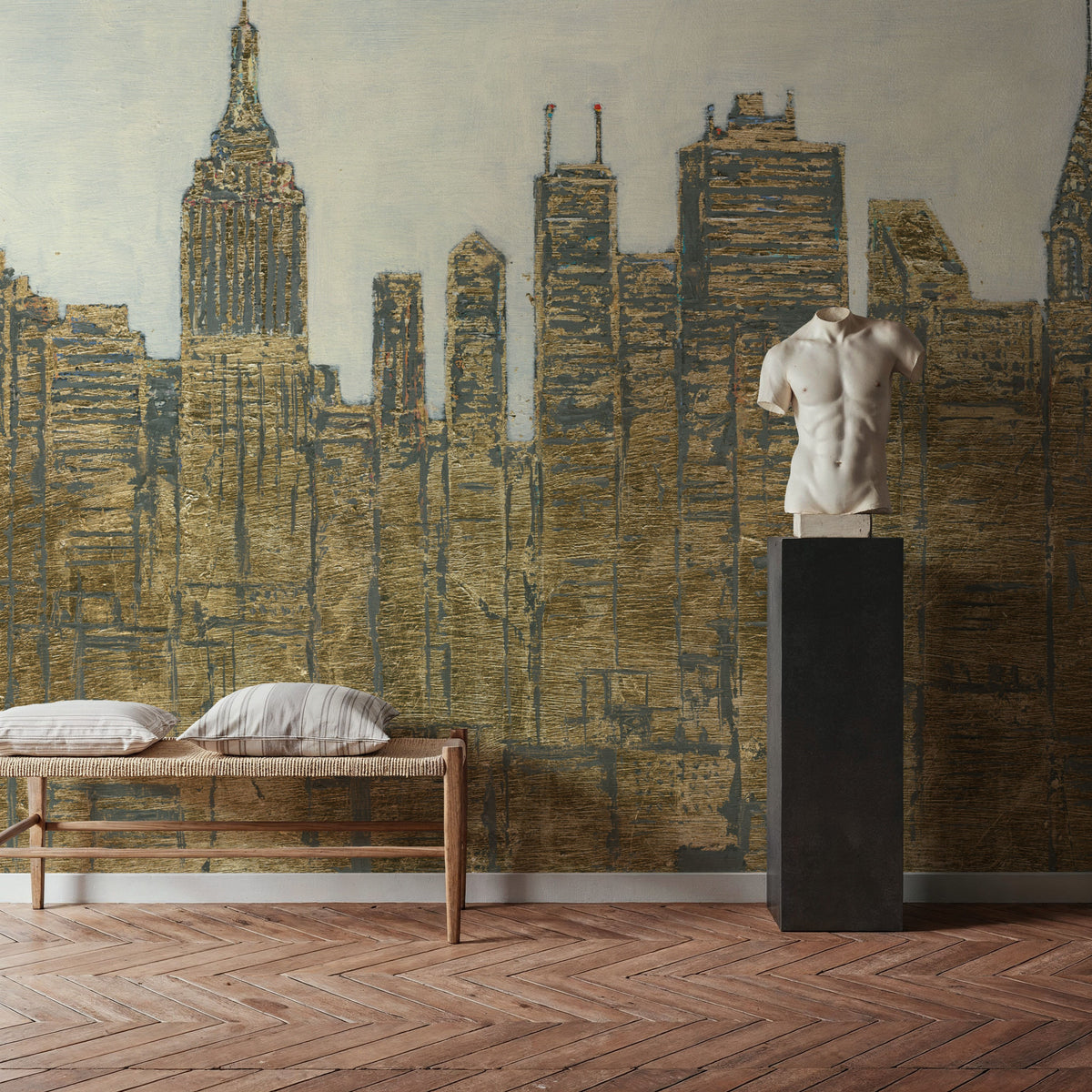 Lavish Skyline Mural Wallpaper - room preview 03
