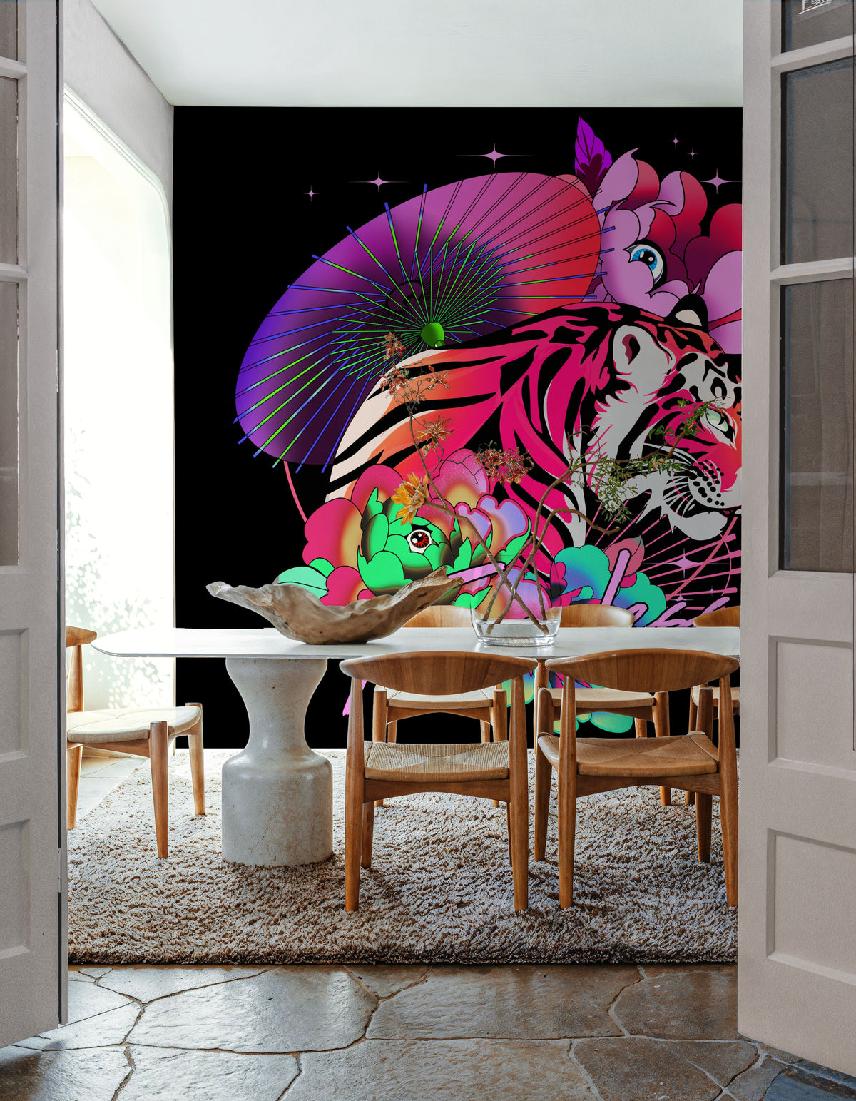 Fearless Tiger Mural Wallpaper - room preview 03