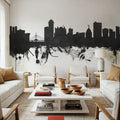 Winnipeg Canada Skyline Black & White Mural Wallpaper - room preview 03