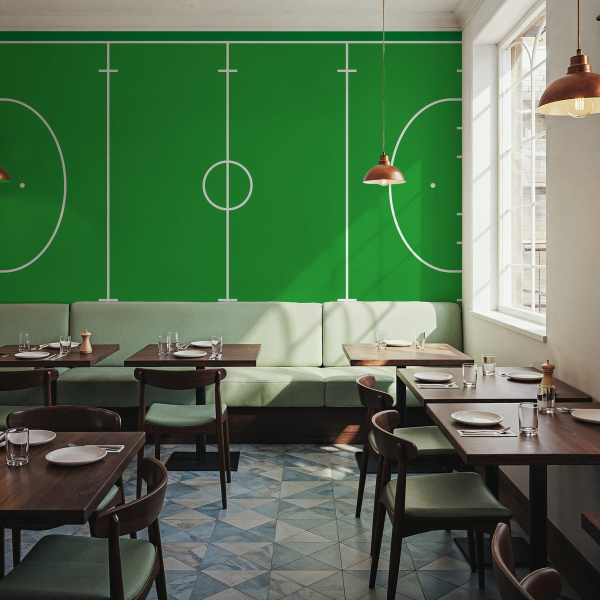 Feldhockey-Wandtapete wall measurement