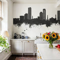 Umm Al Quwain Skyline Black & White Mural Wallpaper - room preview 03