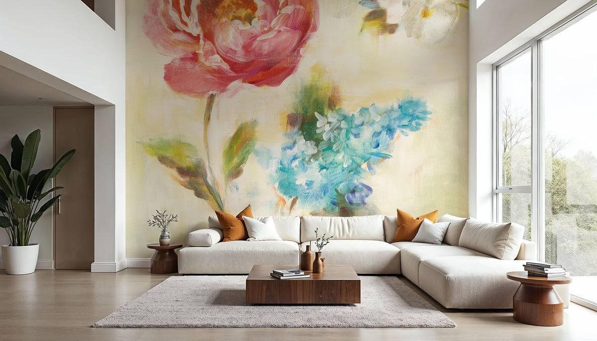 Contemporary Flower I Mural Wallpaper - room preview 03