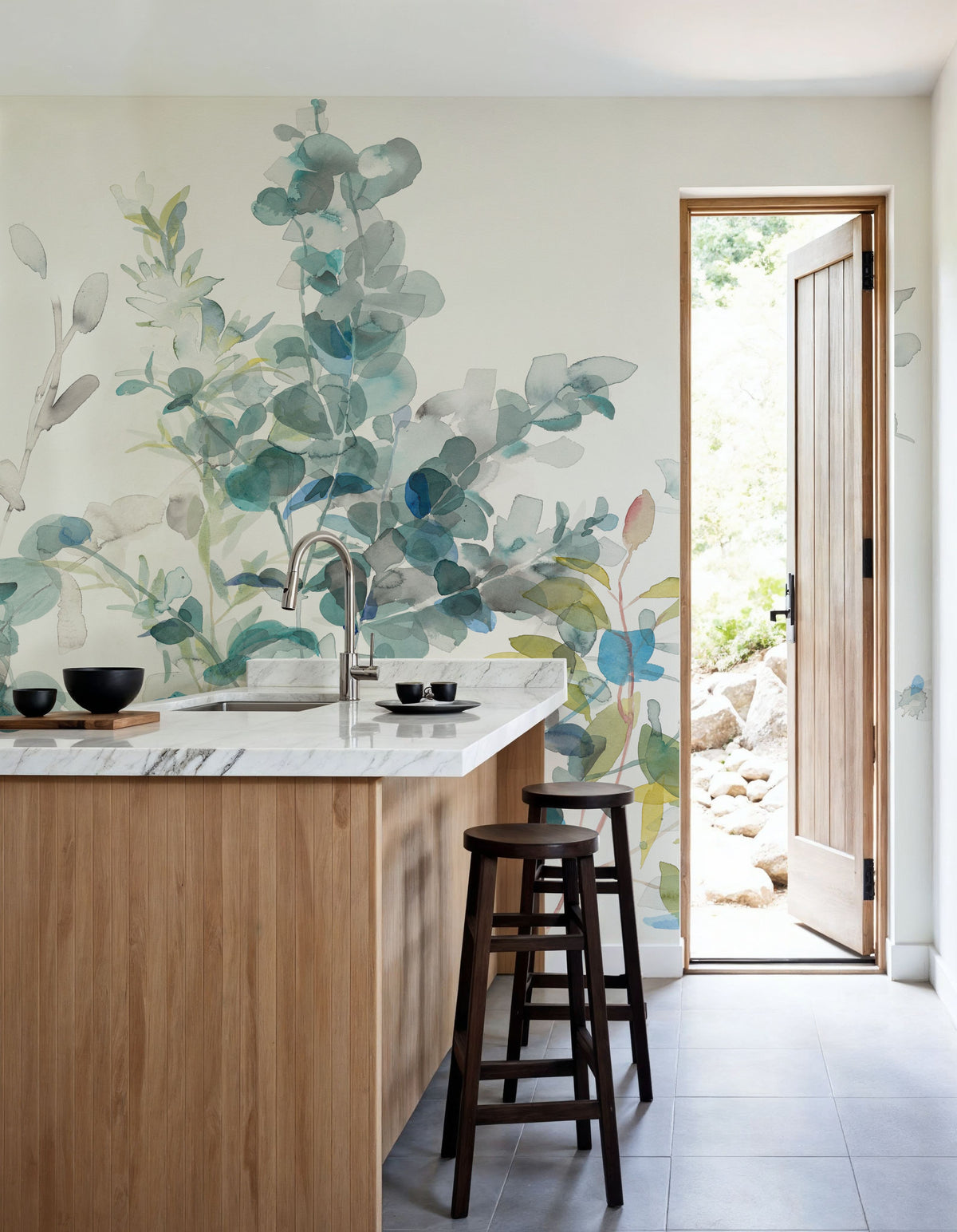Eucalyptus I Mural Wallpaper - Light Tone - room preview 03
