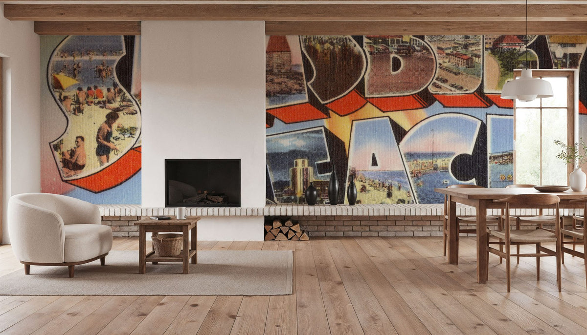 Greetings From Salisbury Beach Mural Wallpaper - room preview 03