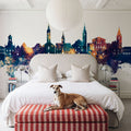Varaždin Croatia Skyline Blue & Bronze Mural Wallpaper - room preview 03