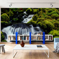 Mossy Rock Waterfall Mural Wallpaper - room preview 03