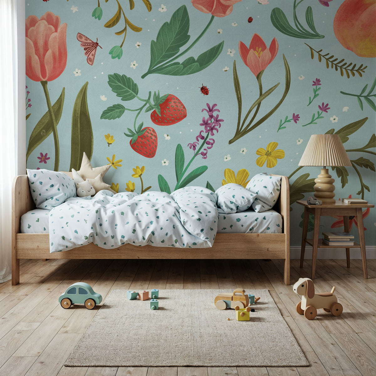 Spring Botanical Mural Wallpaper - room preview 03