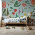 Spring Botanical Mural Wallpaper - room preview 03