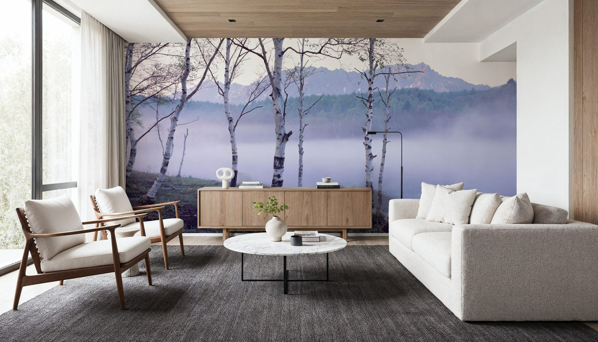 Nagano Birch Mural Wallpaper - room preview 03