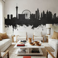 Las Vegas Nevada Skyline Black & White Mural Wallpaper - room preview 03