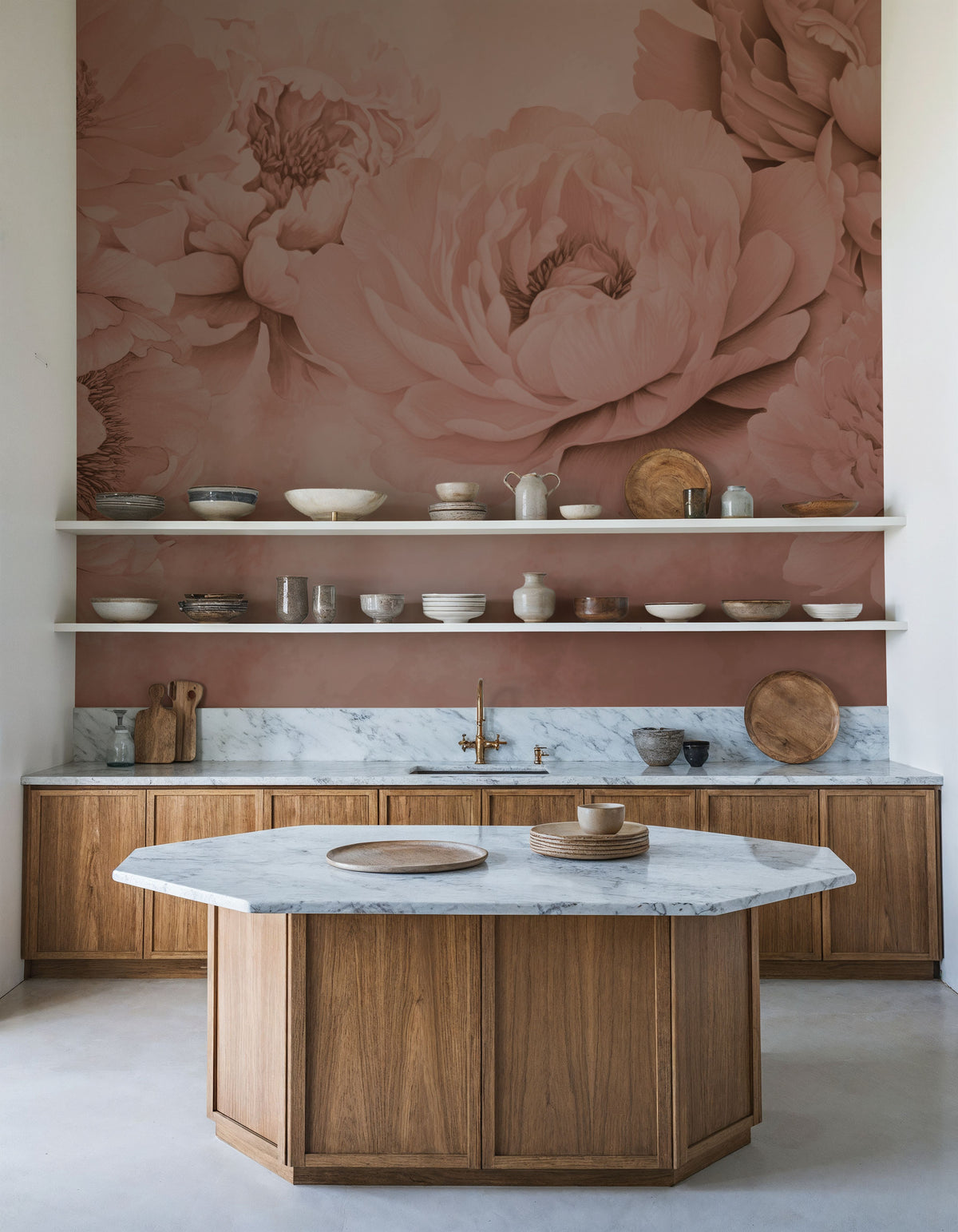Transcendent Peony, Rose Mural Wallpaper - room preview 03