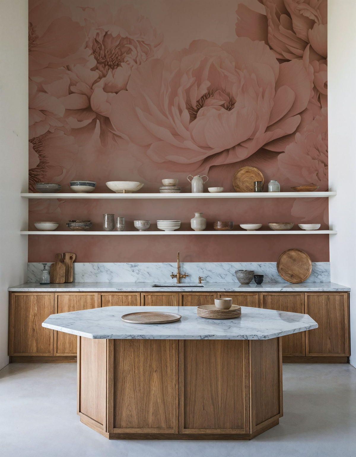 Transcendent Peony, Rose Mural Wallpaper - room preview 03
