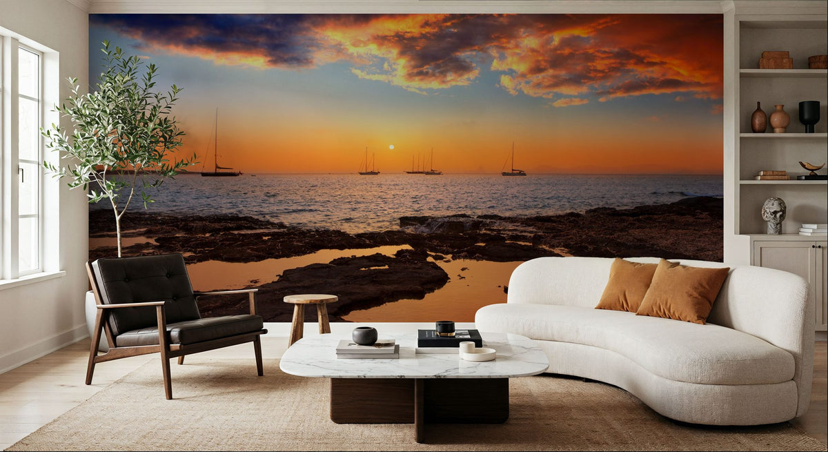 Formentera Sunset Mural Wallpaper - room preview 03