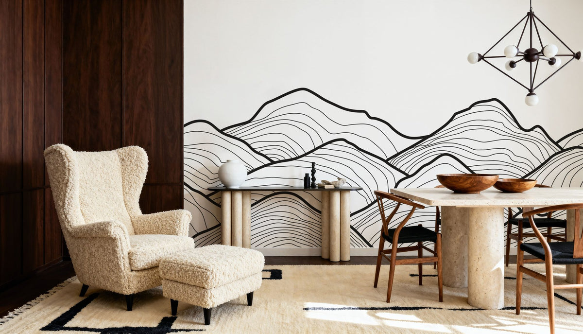 Line Mountain Mural Wallpaper - room preview 03
