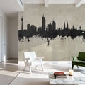 Vienna Austria Skyline Concrete Mural Wallpaper - room preview 03
