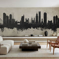São Paulo Brazil Skyline Concrete Mural Wallpaper - room preview 03