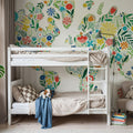 Floral World White Mural Wallpaper - room preview 03