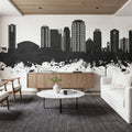 St Petersburg Florida Skyline Black & White Mural Wallpaper - room preview 03
