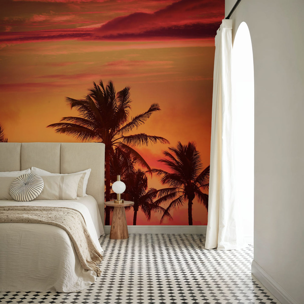 Miami Beach Sunset Mural Wallpaper - room preview 03