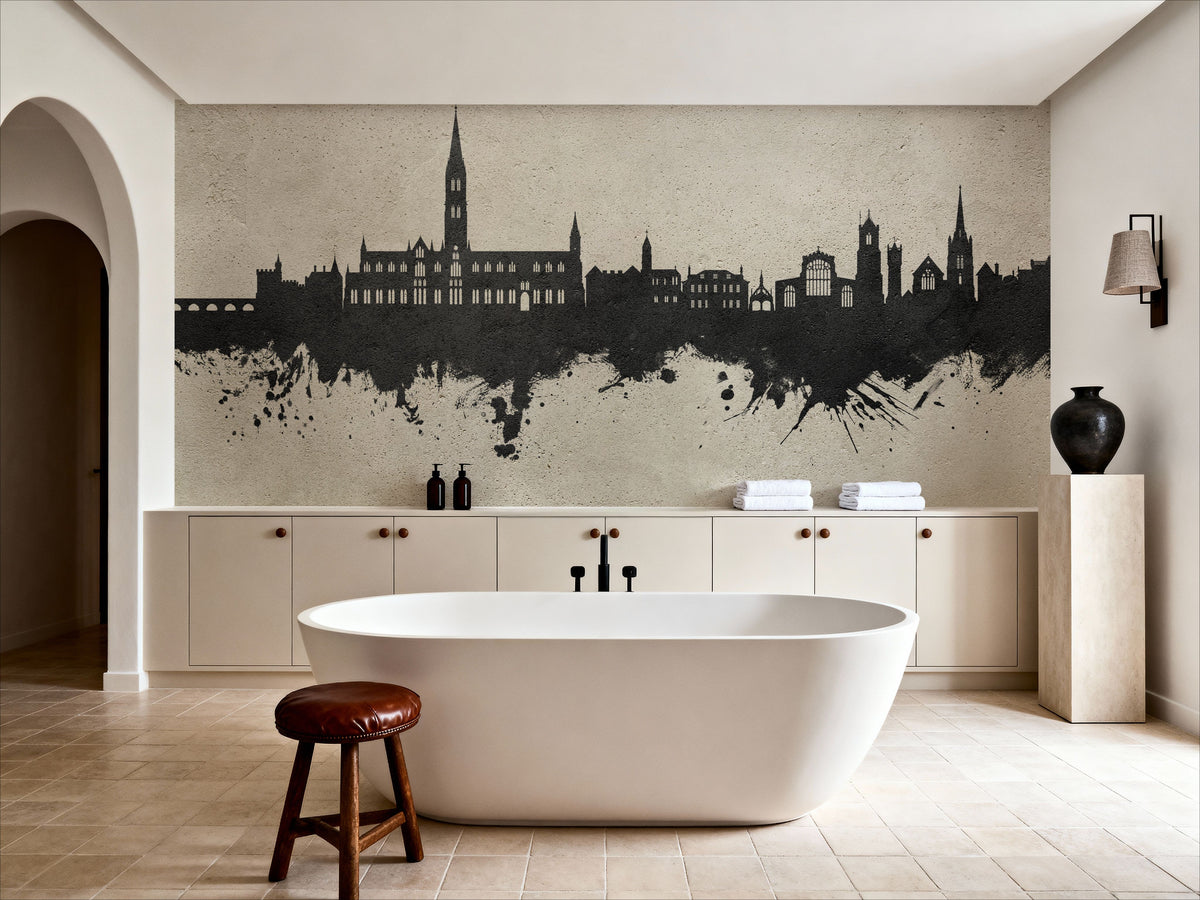 Salisbury England Skyline Concrete Mural Wallpaper - room preview 03