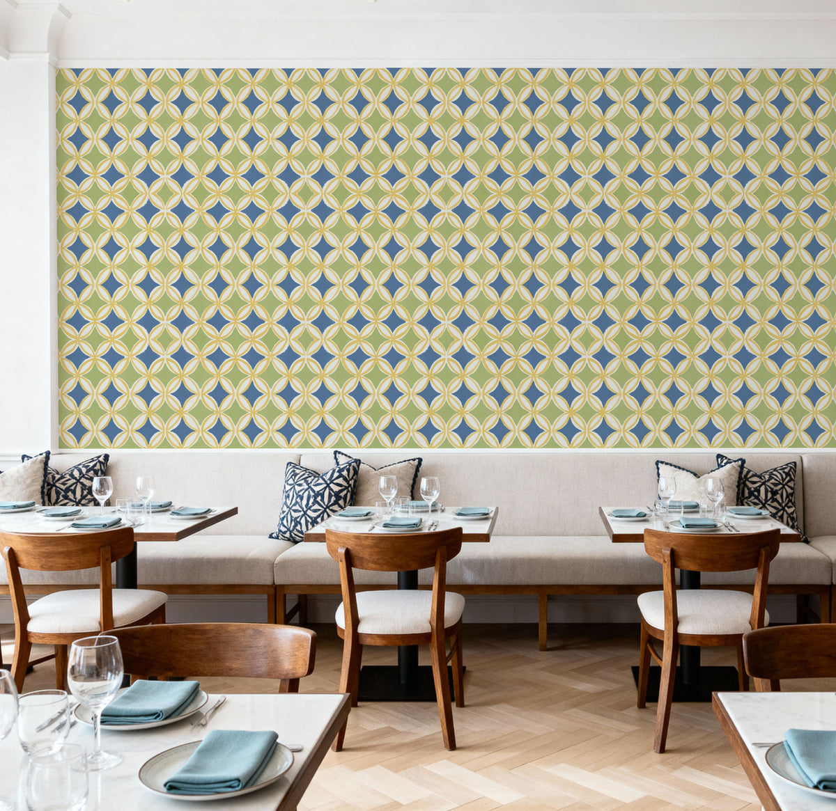 Starcircle Green Mural Wallpaper - room preview 03