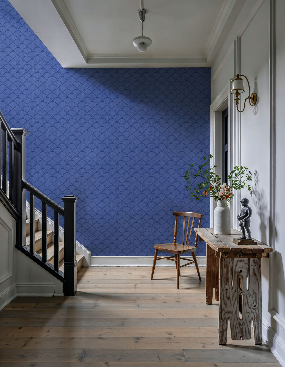 Coastal Scales Blue Mural Wallpaper - room preview 03