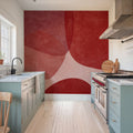 Embracing Shapes, Cherry Red Mural Wallpaper - room preview 03