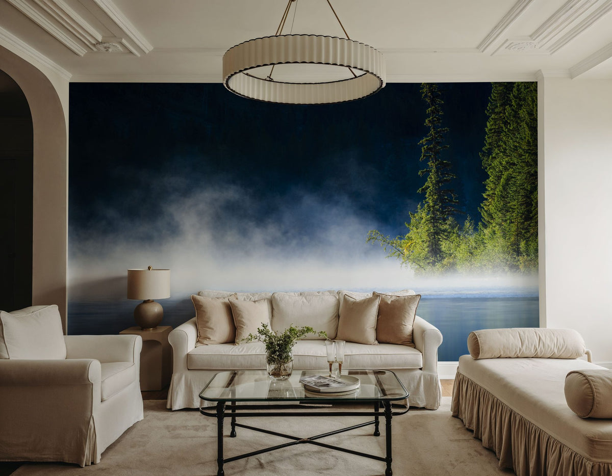 Lakeshore Fog Mural Wallpaper - room preview 03
