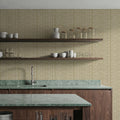 Faux Cloth Texture, Blonde Mural Wallpaper - room preview 03