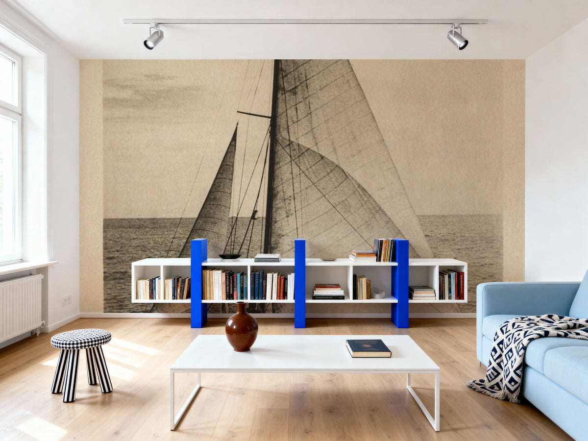 Vintage Sailing Mural Wallpaper - room preview 03