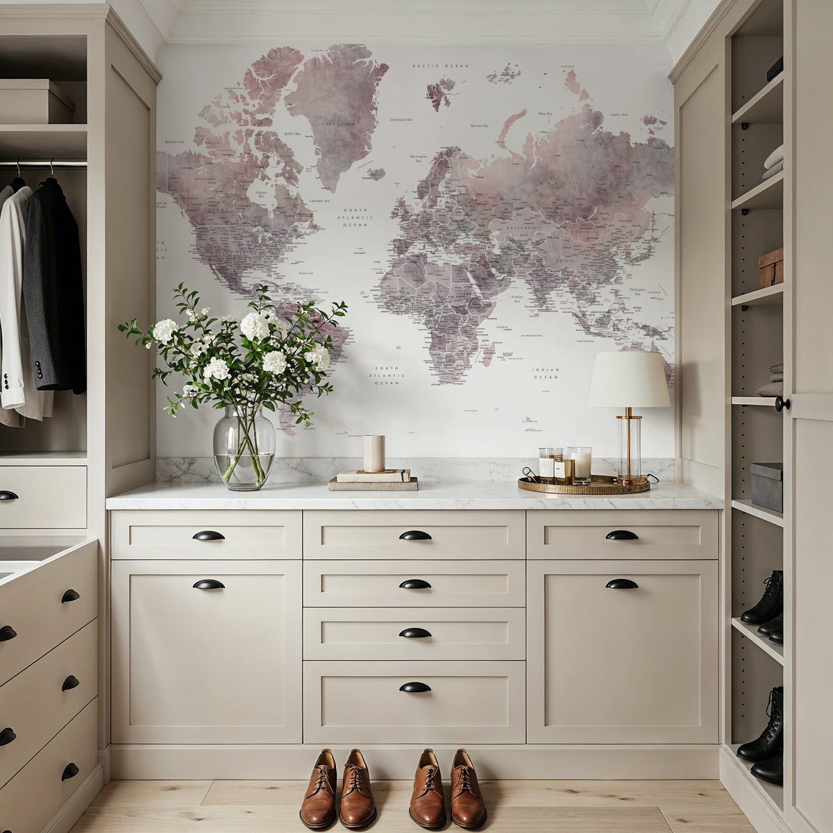 World Map Cities - Noelie Mural Wallpaper - room preview 03