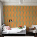 Paisley Thoughts Orange Mural Wallpaper - room preview 03