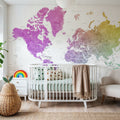 World Map - Leo Mural Wallpaper - room preview 03