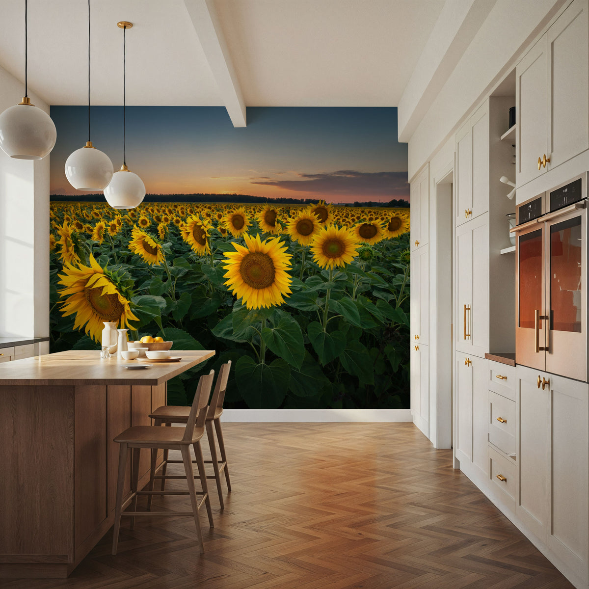 Proud Sunflower Field Mural Wallpaper - room preview 03
