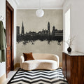 Wakefield England Skyline Concrete Mural Wallpaper - room preview 03