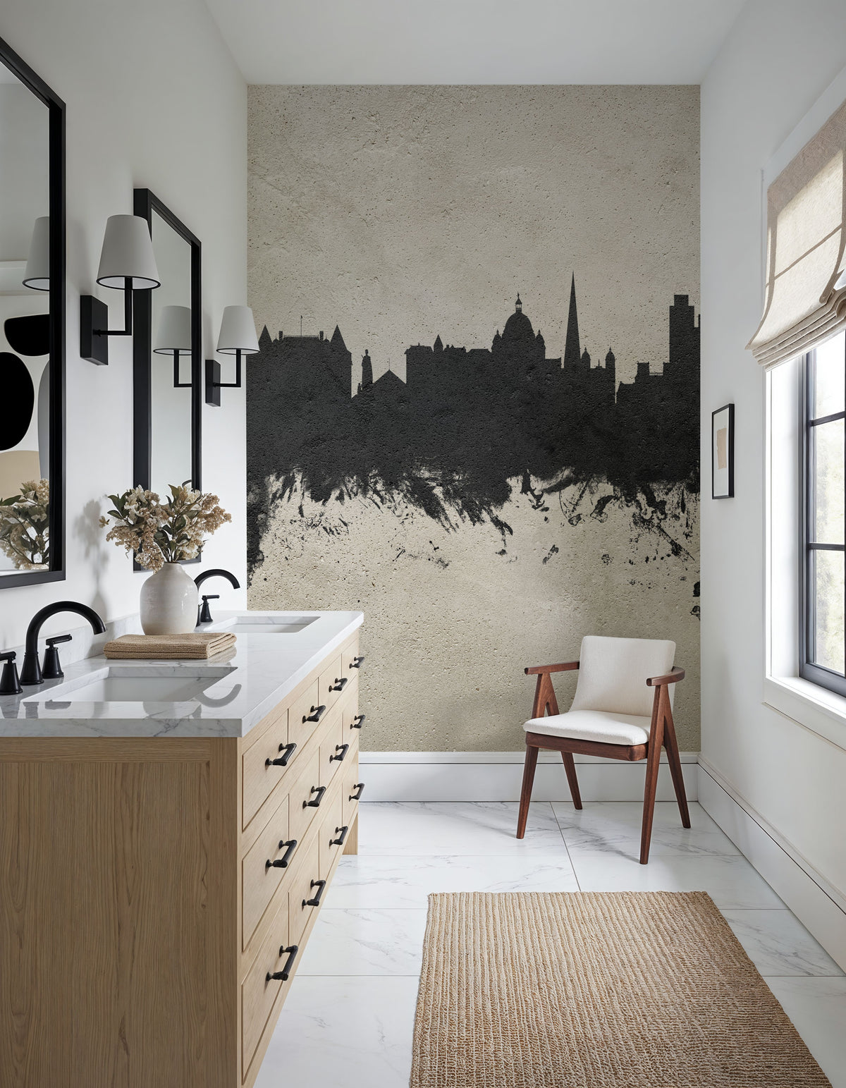 Victoria Canada Skyline Concrete Mural Wallpaper - room preview 03
