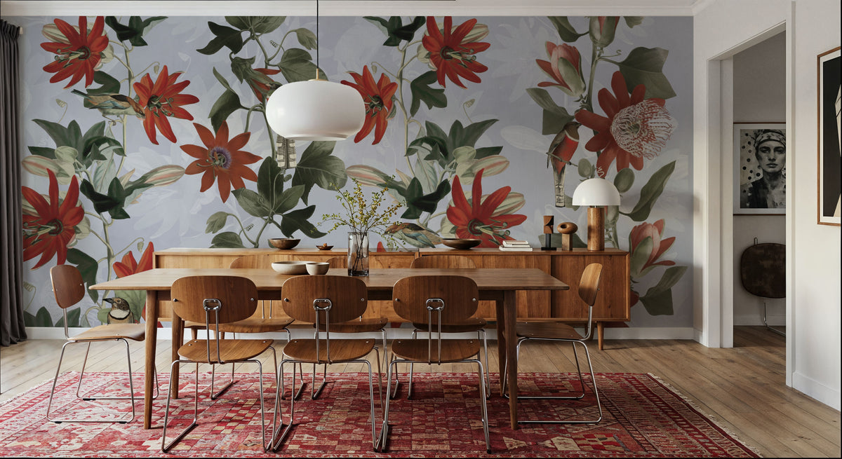 Contemporary Clematis Mural Wallpaper - Edition 4 - room preview 03