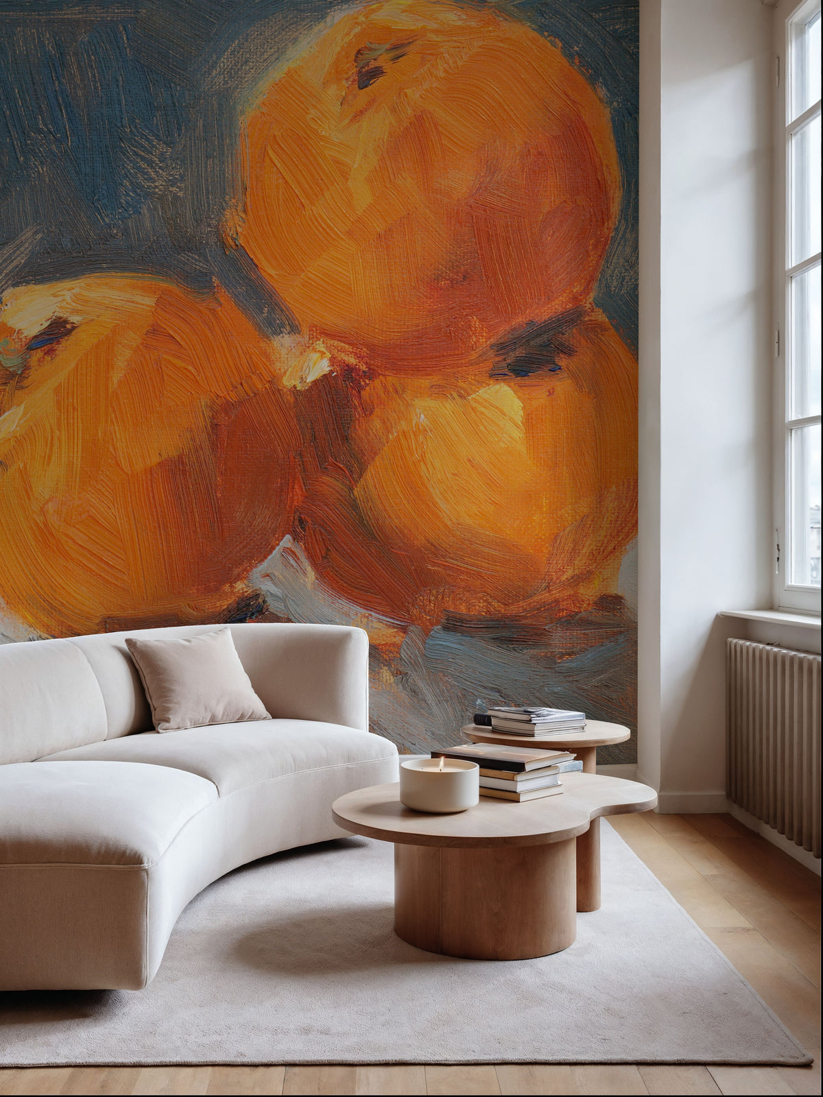 Orange Stack Mural Wallpaper - room preview 03