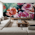 Moody Peonies Mural Wallpaper - room preview 03