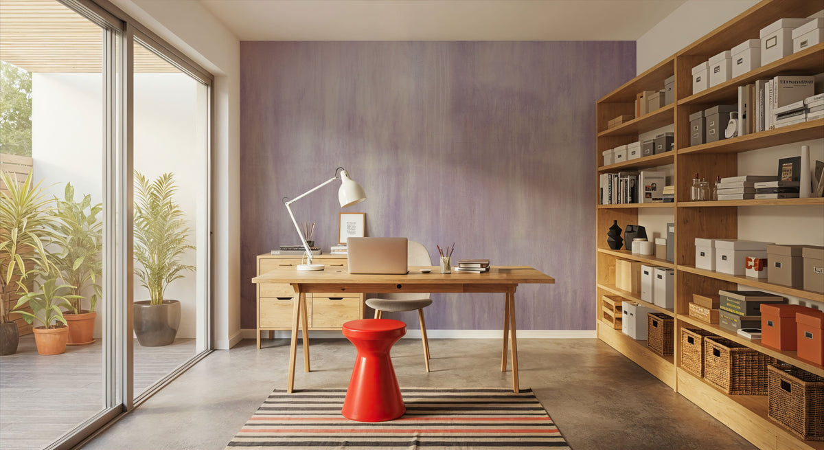 Concrete Surface, Lilac Mural Wallpaper - room preview 03