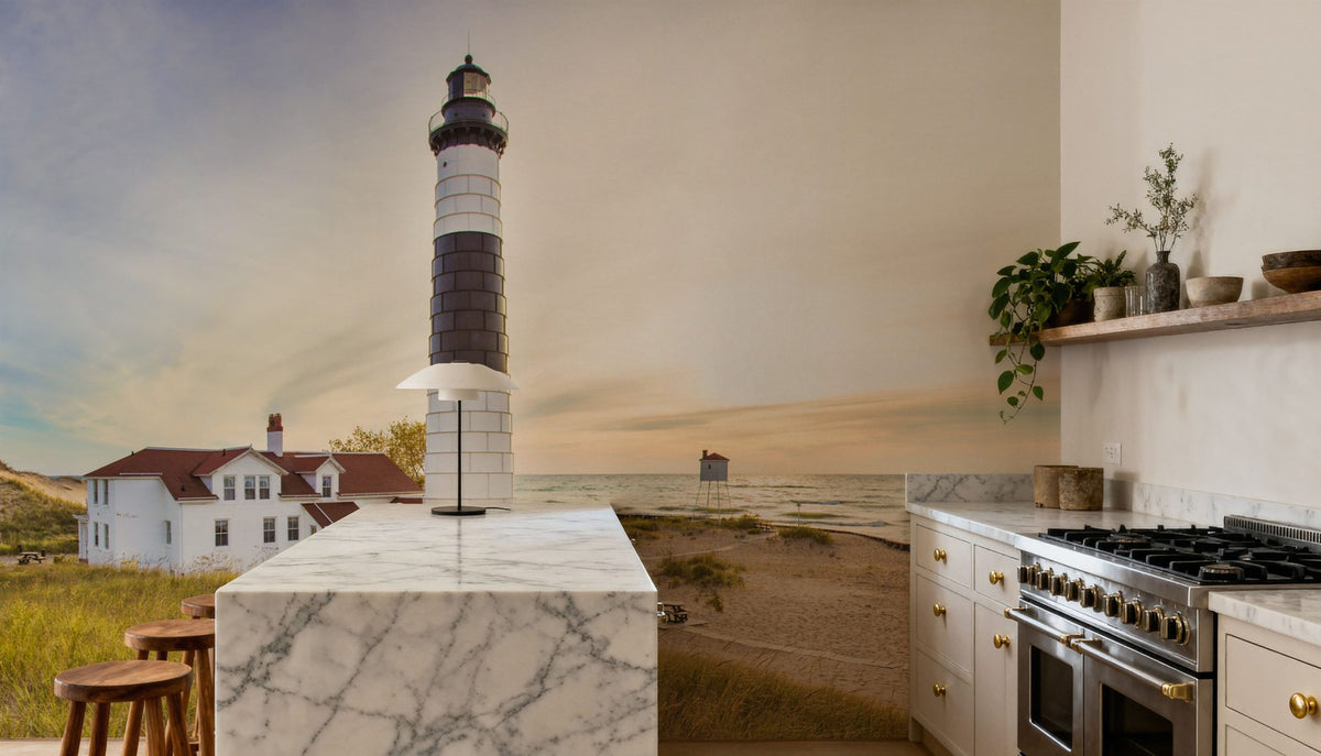 Coastal Lighthouse Beacon Mural Wallpaper - room preview 03