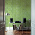 Swaying Lines, Dill Green Mural Wallpaper - room preview 03