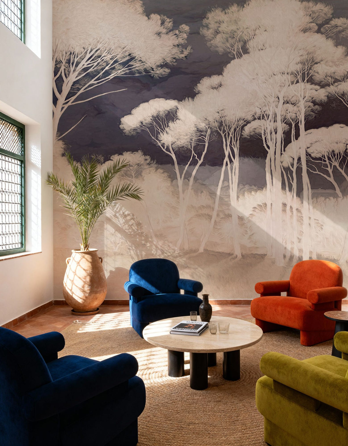 Seeing Through the Forest Yellow Mural Wallpaper - room preview 03
