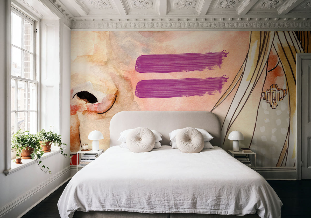 Pop Art Girl Mural Wallpaper - room preview 03