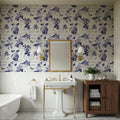 Botanical Postcard White Mural Wallpaper - room preview 03