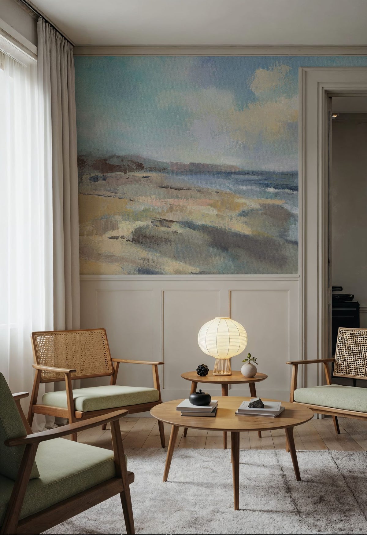 Morning Beach Mural Wallpaper - room preview 03